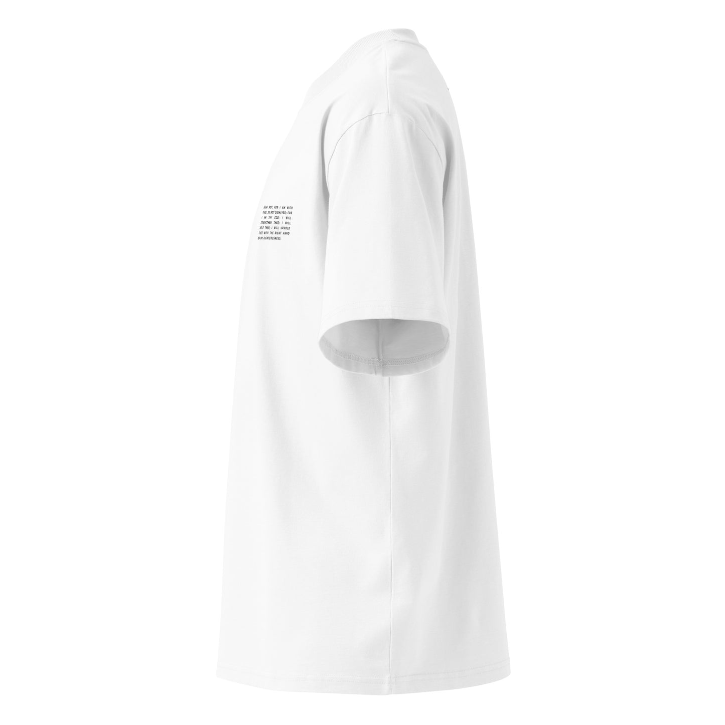 ISAIAH 41:10 | White unisex organic oversized high neck t-shirt